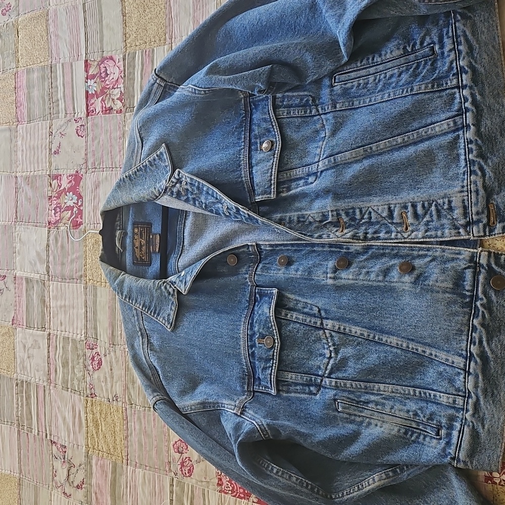 Eddie Bauer Denim Jacket Mens Medium Trucker Style